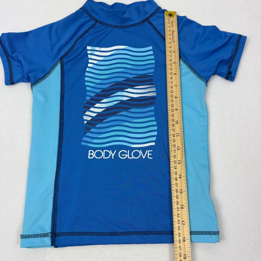 Boys Body Glove‎ Short Sleeve Rash Guard Swim Shirt Size 12 Blue Waves